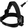 Hurtel Headband for GoPro, DJI Osmo Action, EKEN, SJCam, Insta360 action cameras + long mounting screw juodas