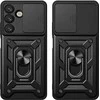 Hurtel Hybrid Armor Camshield dėklas su Stand and Camera dėklas skirtas Vivo Y39 5G / Y300i 5G – juodos spalvos