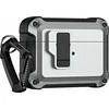 Hurtel Airpods 4 Pro Armor dėklas su karabinu – pilkos spalvos