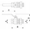 „Hydroland“ rutulinis vožtuvas, VANDENIS fiksuota rankena 3/4 "" TYTAN W / S // ZKW-20-WS-RH-TYTAN