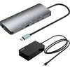 I-tec USB-C Metal Nano 3x Ekranas Docking Station 2x HDMI 1x USB-C video LAN Audio Skaitytuvas kart Maitinimas 140W + Įkroviklis 140W