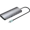 I-tec USB-C Metal Nano 3x Ekranas Docking Station 2x HDMI 1x USB-C video LAN Audio Skaitytuvas kart Maitinimas 140W + Įkroviklis 140W