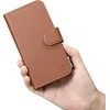 iCarer Wallet 2in1 Apple iPhone 14 Pro Max Leather atverčiamas Anti-RFID dėklas telefonui rudos spalvos (WMI14220728-BN)