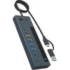 „Raidsonic 9-in-1“ šakotuvas su maitinimo šaltiniu ir C tipo / A tipo pagrindinio kompiuterio jungtimi | IB-HUB1743-CPD
