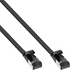 InLine ® Plokščias pleistras kabelis, U / FTP, Cat.8.1, TPE halogenas nemokamai, juoda, 7,5m