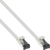 InLine ® Plokščias pleistras kabelis, U / FTP, Cat.8.1, TPE halogenas nemokamai, balta, 7,5m