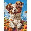 Art Active Ideyka Deimantinė mozaika be rėmelio - Šuo gėlėmis 30x40