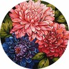 Ideyka Idėja Tapyba pagal skaičius su apvaliu rėmeliu 39x39cm Spalvinga puokštė