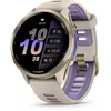 Išmanusis laikrodis Garmin Forerunner 970, Šviesios aukso spalvos titanas su žalsvai pilkos spalvos korpusu ir žalsvai pilku / permatomu indigo spalvos dirželiu