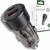 Automobilinis įkroviklis Acefast B12 60W USB-C/USB-A juodas
