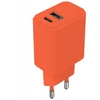 Setty įkroviklis USB + USB-C 20W LSIM-AC-2010 oranžinis