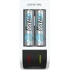 Ansmann Comfort mini įkroviklis su įsk. 2 AA Minjono šikšnosparnis. 2100 mAh