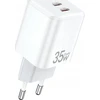 AWEI laidinis įkroviklis PD65-EU 35W 2x USB-C juodos spalvos GaN