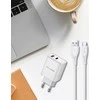 Įkroviklis Awei PD81L-EU 22.5W USB-A/USB-C + USB į Lightning laidas 1.0m baltas