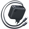 Įkroviklis Baseus EnerCore CJ21 67W su gniazdem USB-C i dwoma zwijanymi kablami USB-C - juoda