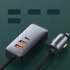 Baseus Share Together PPS Daugiaportis Greito įkrovimo Automobilinis Įkroviklis su Prailginimo Laidu 2U+2C 120W Kosminė Pilka