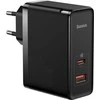 Baseus Sieninis įkroviklis GaN5 Pro 100W USB + USB-C QC4+ PD3.0 su USB-C 1m laidu, juodas