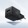 Baseus Sieninis įkroviklis Palm 30W USB + USB-C QC3.0 PD3.0 su USB-C kabeliu 1m, juodas