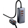 Baseus Share Together automobilinis įkroviklis su ilginamuoju laidu 3x USB USB-C 120W - Pilkas