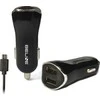 Beline automobilinis įkroviklis 2xUSB + microUSB 2,1A juodos spalvos