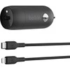 Belkin 30W USB-C, PD, PPS, juoda + kabelis Lightning