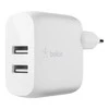 BELKIN DUAL USB-A SIENINIS Įkroviklis, 12W X2, Baltas