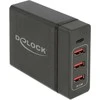 Delock maitinimo šaltinis išorinis USB Type-C™ PD3.0 + 3x USB A moteriškas 60W + 12W juodas