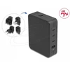 Įkroviklis Delock USB GaN Įkroviklis 3 x USB Type-C™ PD 3.1 i 1 x USB Typ-A su 145 W su adapterem zasilającym do EU / US / UK (41473)