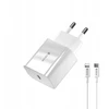 Devia laidinis įkroviklis Smart PD 20W 1x USB-C baltos spalvos + Lightning - USB-C kabelis V2