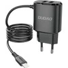 Dudao įkroviklis 2x USB su įmontuotu 12W Lightning kabeliu juodas (A2ProL juodas)