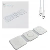Teltech kroviklis bezprzewodowa indukcinė MagSafe 3w1 15W + kabelis Typ-C - Typ-C balta