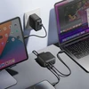 ENERGEA Laidinis įkroviklis 1xUSB+3xUSB-CPD-PPS-QC 3.0 100W 3C1A juodos spalvos US+EU Travelite GAN100