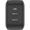 ENERGEA Laidinis įkroviklis 2xUSB-C PD-PPS 45W 2C juodos spalvos US+EU Travelite GAN45
