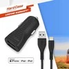 Energizer HardCase - automobilinis įkroviklis 2x USB-A 17W 3.4A + MFi certified Lightning cable juodos spalvos