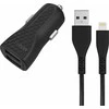 „Energizer HardCase“ – automobilinis įkroviklis 2x USB-A 17W 3.4A + MFi sertifikuotas „Lightning“ laidas (juodas)