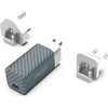 Energizer Ultimate – kelių kištukų ES / JK / JAV GaN USB-C ir USB-A 65 W PD tinklo įkroviklis (sidabras)