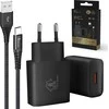 Extralink Smart Life USB Type-A į Type-C kabelis 200cm + 12W įkroviklis, juodas