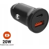 Fixed Fiksuotas | Automobilinis įkroviklis USB-C/USB, 20W | FIXCC20N-CU-BK