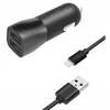 Įkroviklis Fiksuotas Rinkinys automobilinis įkroviklis FIXED su 2xUSB išvestimis ir USB/Lightning laidu, 1 metras, MFI, 15W išmanusis greitasis įkrovimas, juodas