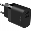 Fixed USB 17W + kabelis USB/microUSB, juoda