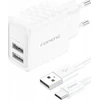 Foneng EU53 2xUSB-A, 2.4A maitinimo įkroviklis (baltas)