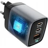 Telefono įkroviklis Forcell F-Energy GaN III 2 x USB C + USB A QC4.0 3,45A PD 70W SAM SFC2.0 su LCD ekranu VT-37 pilka