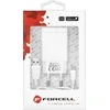 Įkroviklis Forcell + type-C kabelis (1xUSB 2.4A 18W) baltas