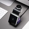 Forcell F-Energy 3in1 Simply Charge indukcinis įkroviklis, aliuminis, suderinamas su Apple Watch ir Samsung Watch, pilkas