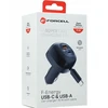 Automobilinis įkroviklis Forcell F-Energy Alu USB C + USB A + ištraukiamas laidas USB C PD QC4.0 SFC2.0 3A 75W juodas