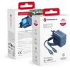 Telefono įkroviklis Forcell F-Energy GaN III Crystal Color 2x USB C AVS SSFC3.0 60W + silikoninis laidas USB C į USB C VT-60 tamsi mėlynas