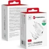 PTC Forcell 230V sieninis įkroviklis su USB Type-C, žaibo (APPLE) laidu 3A 20W su PD ir QC 4.0 įkrovimo funkcija