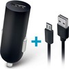 TelForceone Forever kroviklis samochodowa m02 1x usb 2a juoda + kabelis microusb