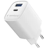 Įkroviklis Gembird Szybka kroviklis USB 2-portowa 1xUSB-C + 1x USB-A 45 W biala (TA-UC-1A1C-PD45-01-W)