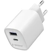 Įkroviklis Gembird Szybka kroviklis USB 2-portowa 1xUSB-C + 1x USB-A 45 W biala (TA-UC-1A1C-PD45-01-W)